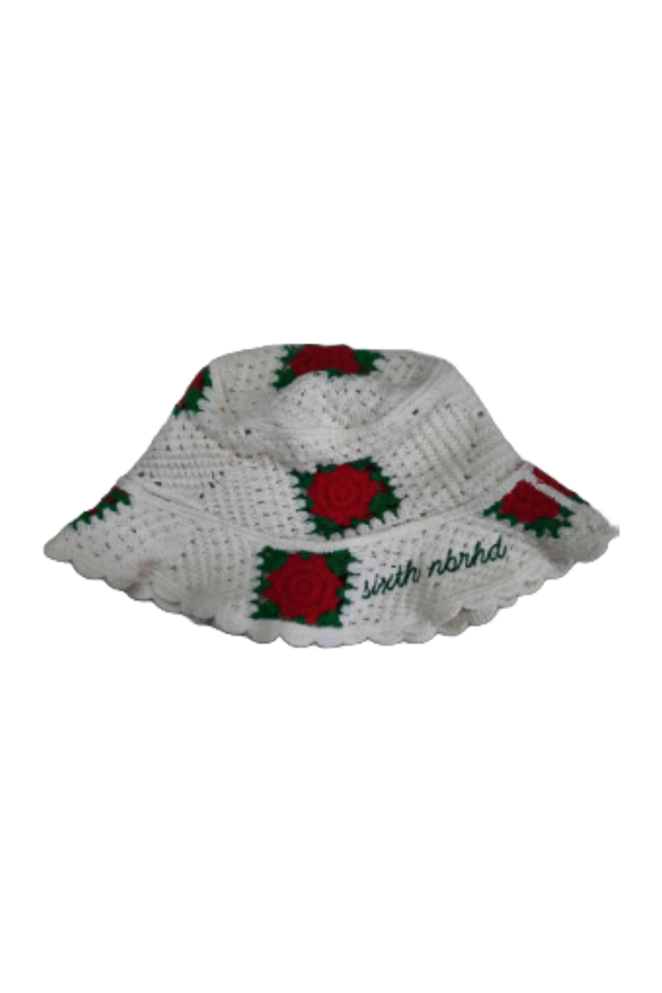 6TH "LIVIN" KNIT BUCKET HAT - CRM/GRN