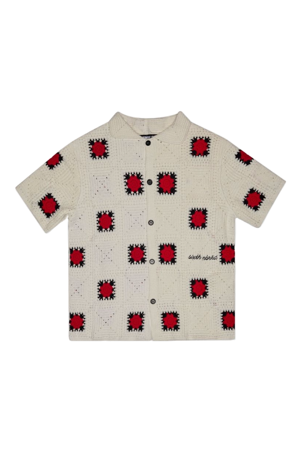 6TH "BAZZAR" KNIT WOVEN - WHT/BLK