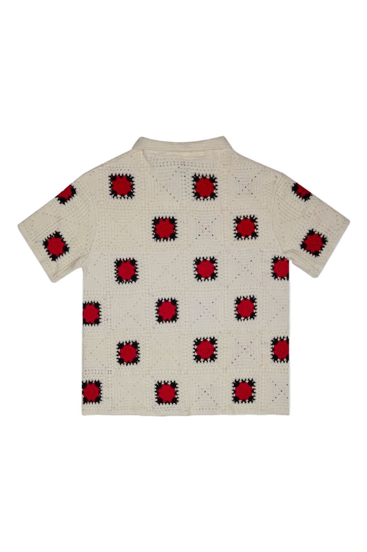 6TH "BAZZAR" KNIT WOVEN - WHT/BLK