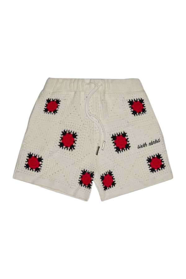 6TH "HANDMADE" KNIT SHORTS - WHT/BLK
