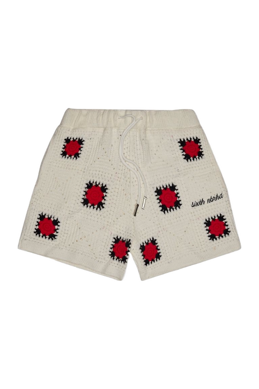 6TH "HANDMADE" KNIT SHORTS - WHT/BLK