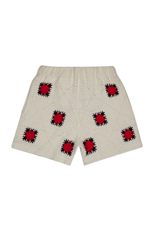 6TH "HANDMADE" KNIT SHORTS - WHT/BLK