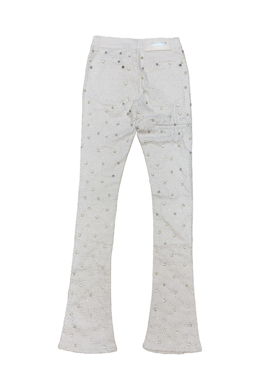 GUAPI WHITE EMBELLISHED STACKED DENIM