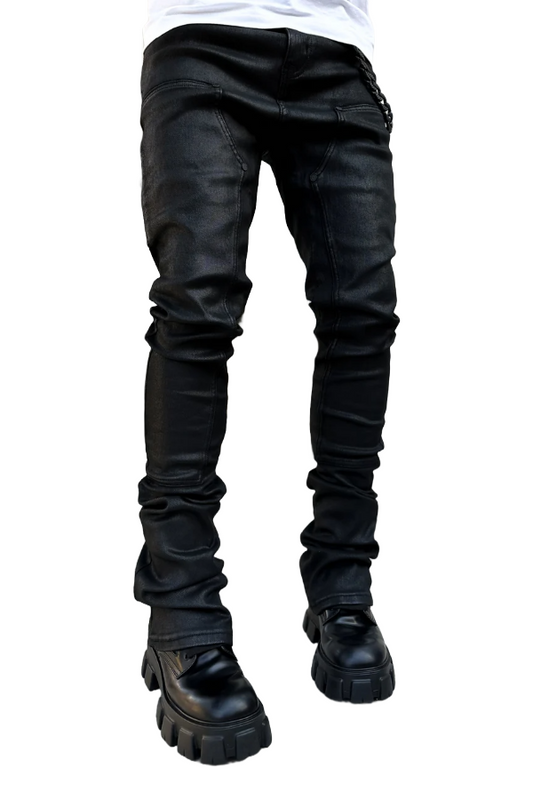 GUAPI BLACK WAX CARPENTER STACKED DENIM