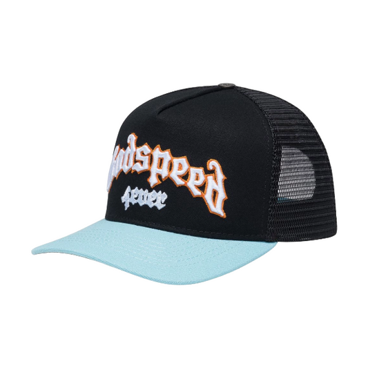 GS FOREVER TRUCKER HAT - (Black/Light Blue/Orange)