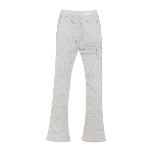 GUAPI WHITE EMBELLISHED STACKED DENIM