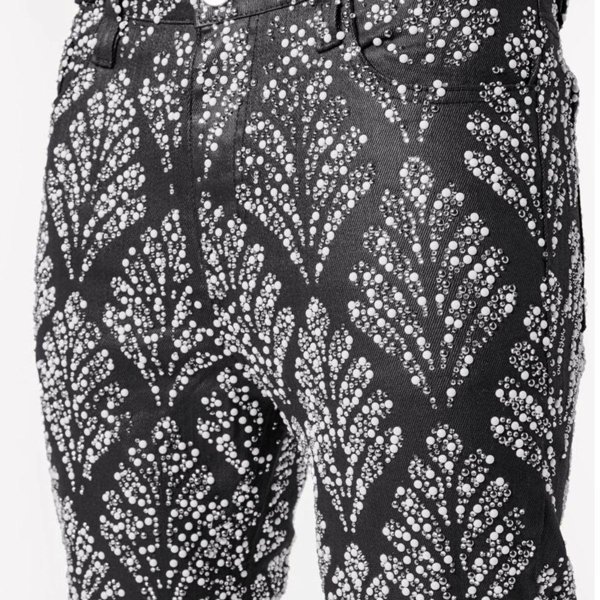 GUAPI OBSIDIAN BLACK EMBELLISHED DENIM