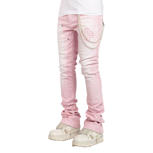 GUAPI VELVET PINK CARPENTER STACKED DENIM