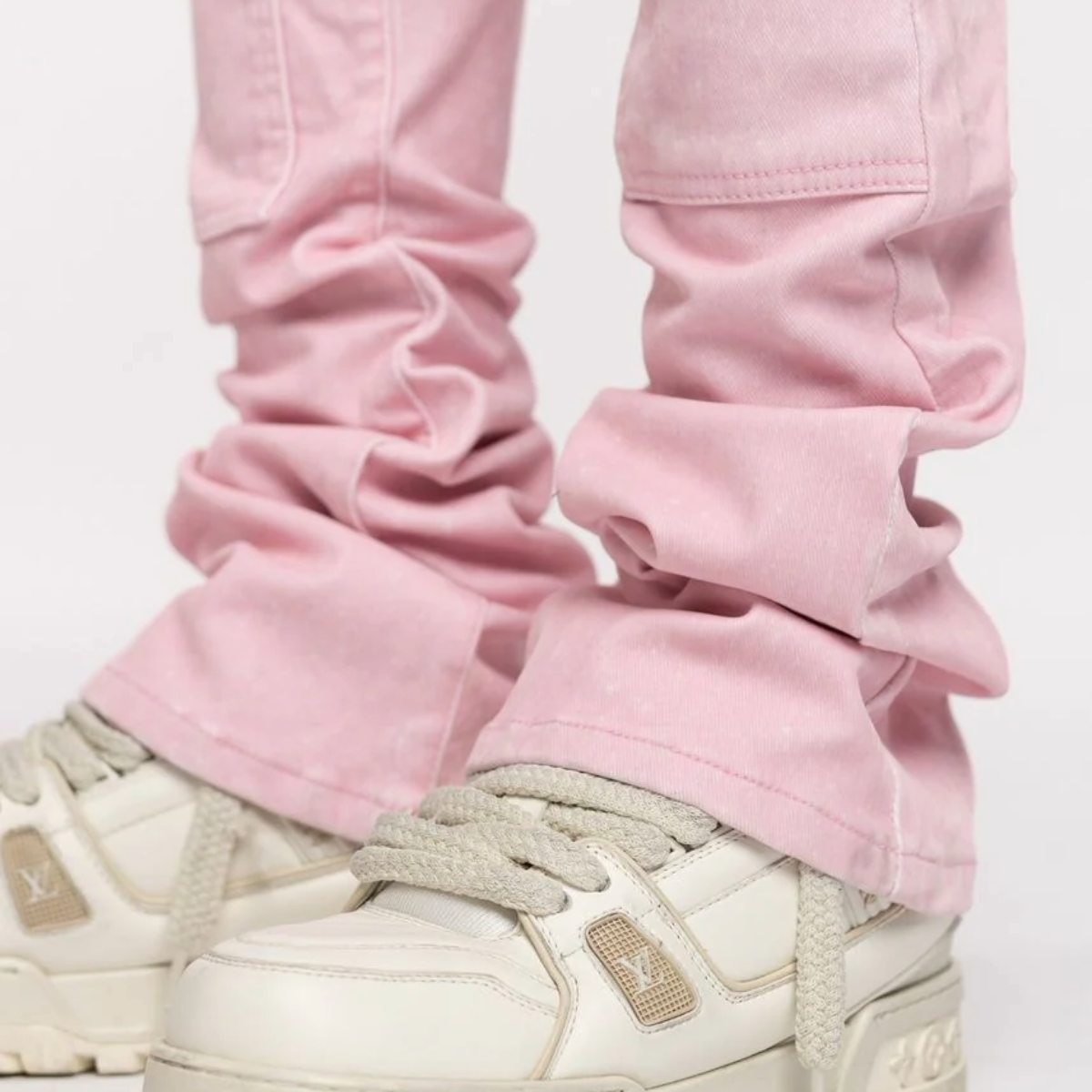 GUAPI VELVET PINK CARPENTER STACKED DENIM