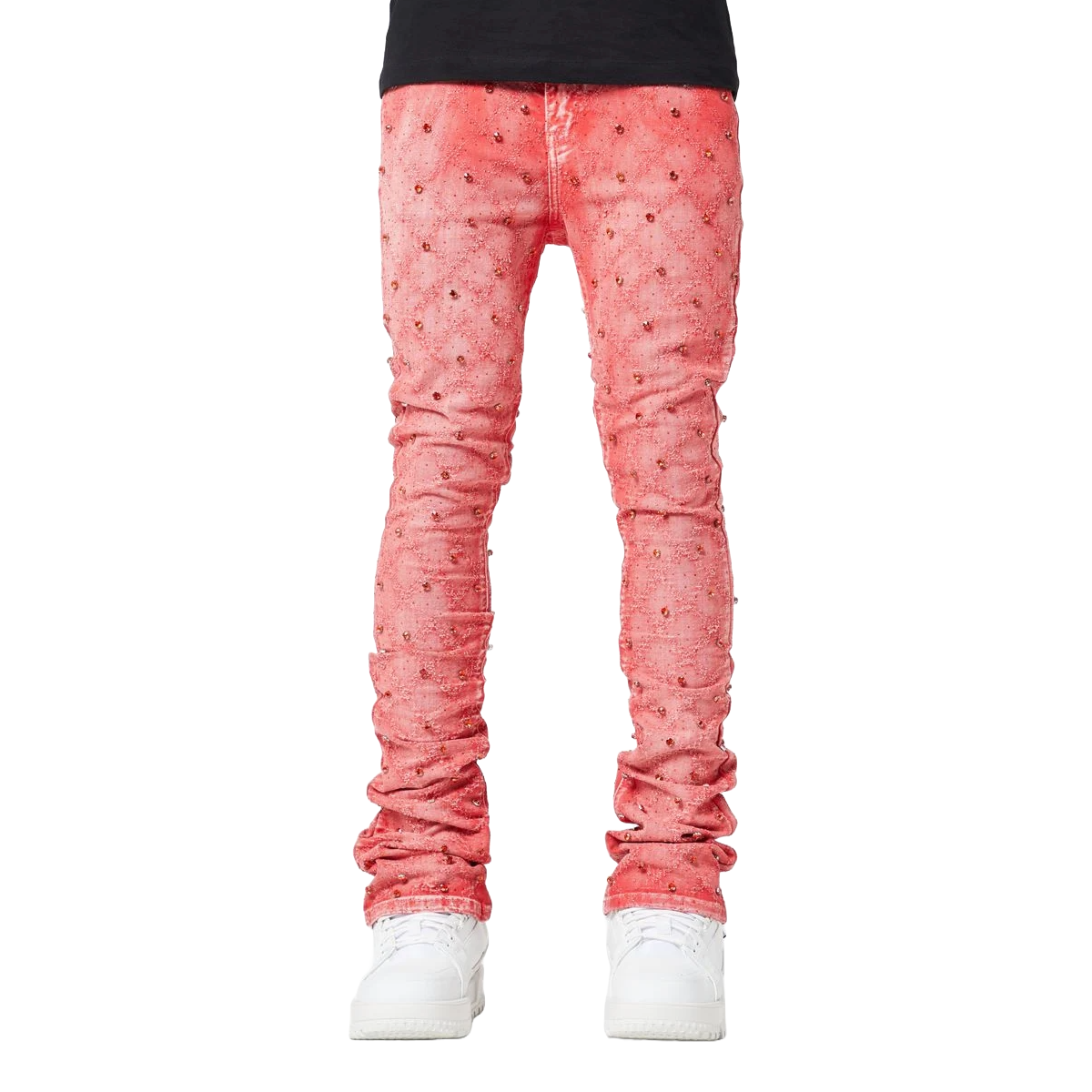 GUAPI VINTAGE RED EMBELLISHED DENIM