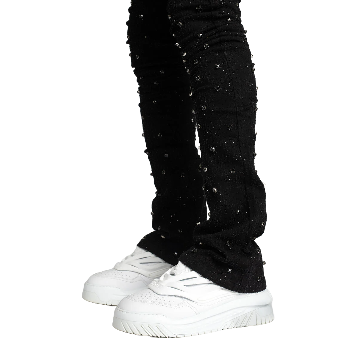 GUAPI ALL BLACK EMBELLISHED DENIM