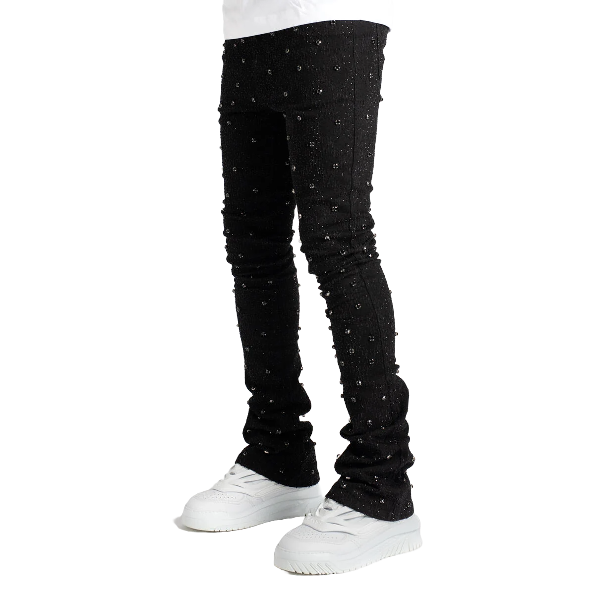 GUAPI ALL BLACK EMBELLISHED DENIM