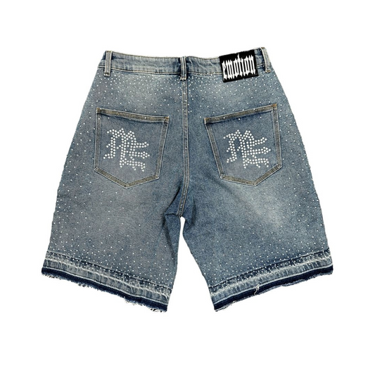 ME 'RHINESTONE' DENIM SHORTS