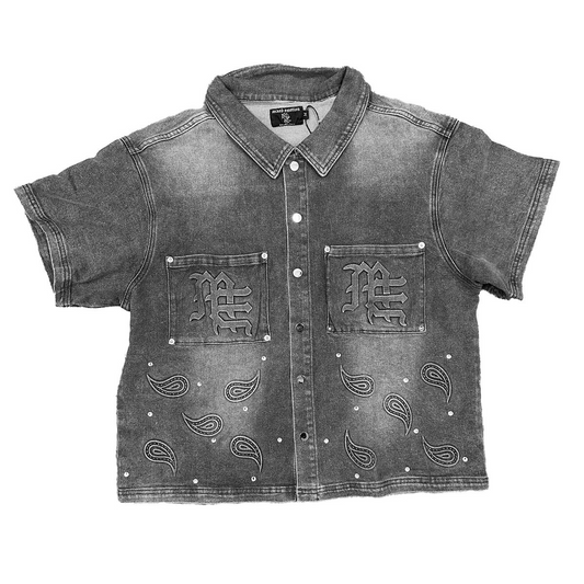 ME 'PAISLEY' BLACK DENIM SHIRT