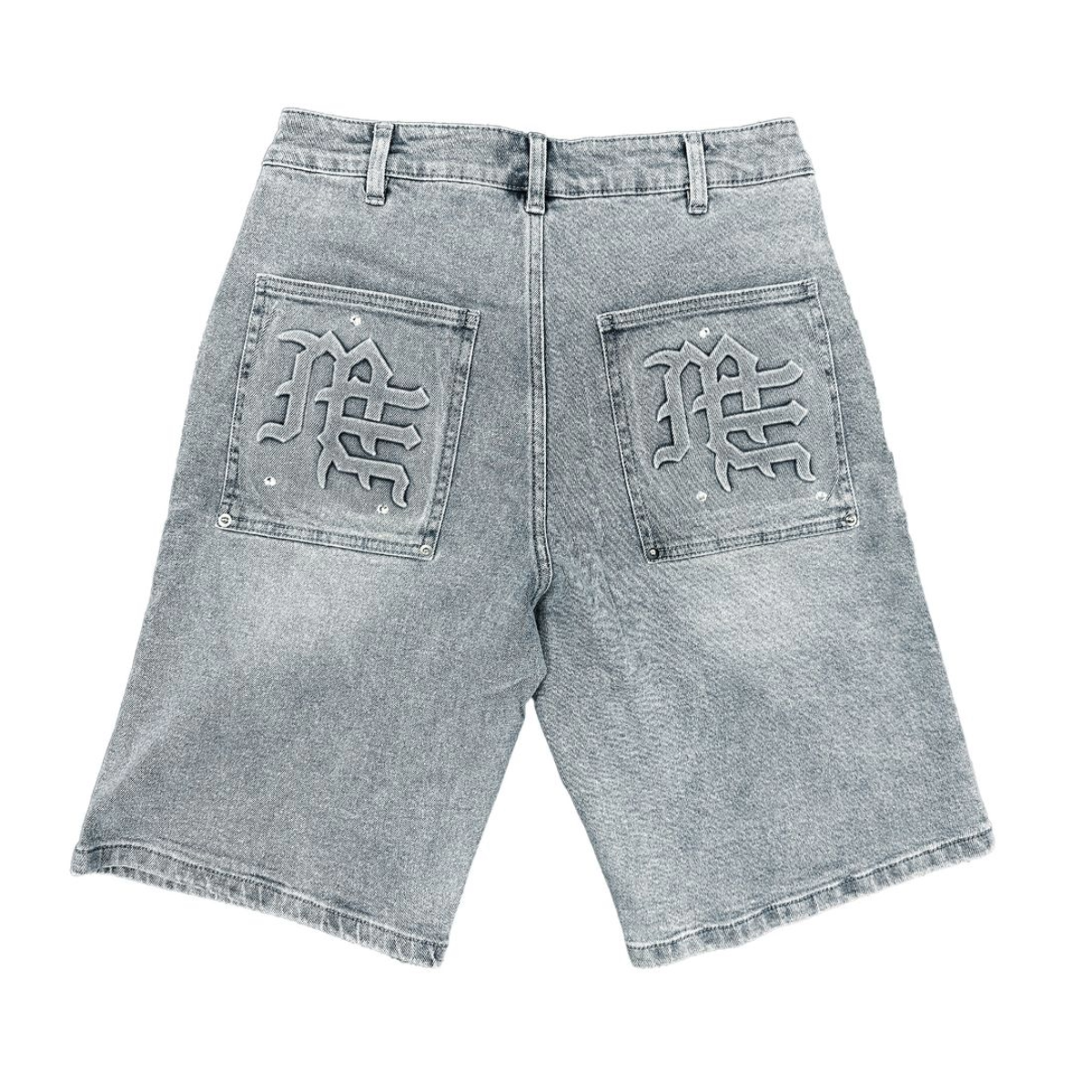 ME 'PAISLEY' BLUE DENIM SHORTS