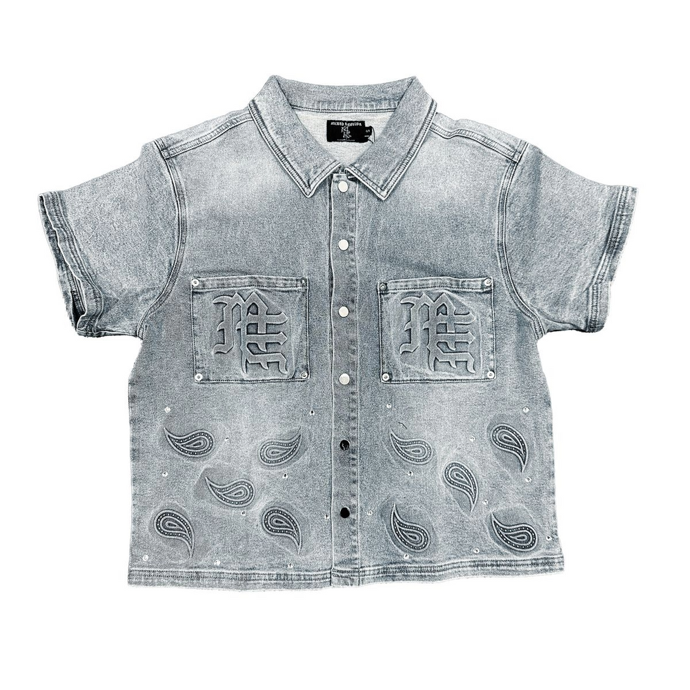 ME 'PAISLEY' BLUE DENIM SHIRT