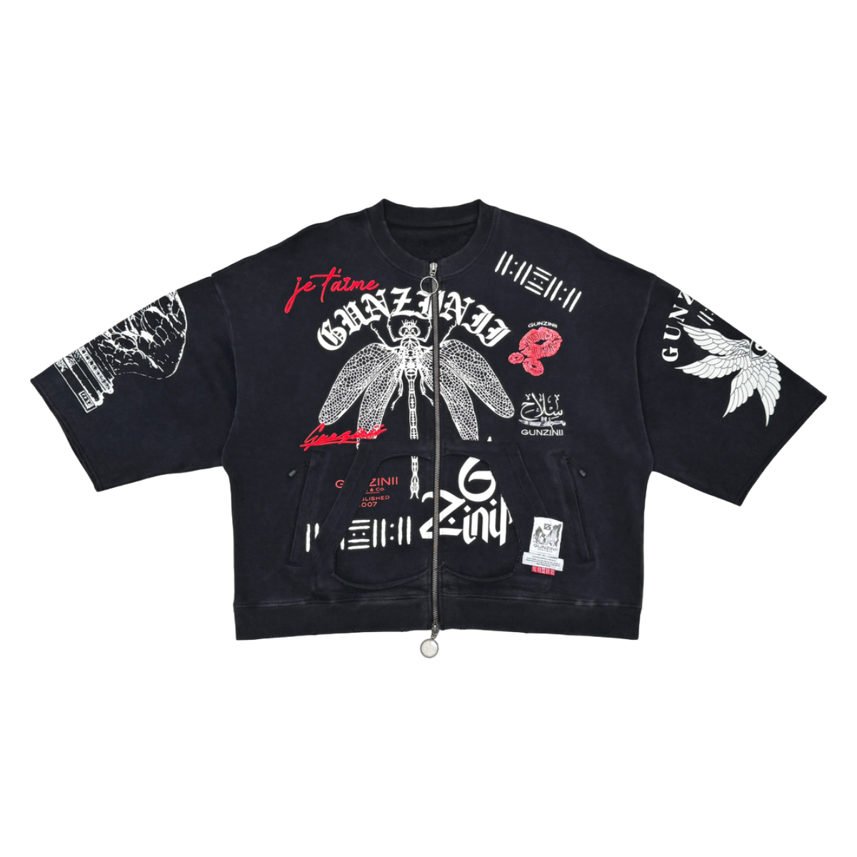 GUNZINII 'DRAGONFLY' ZIP-UP TEE