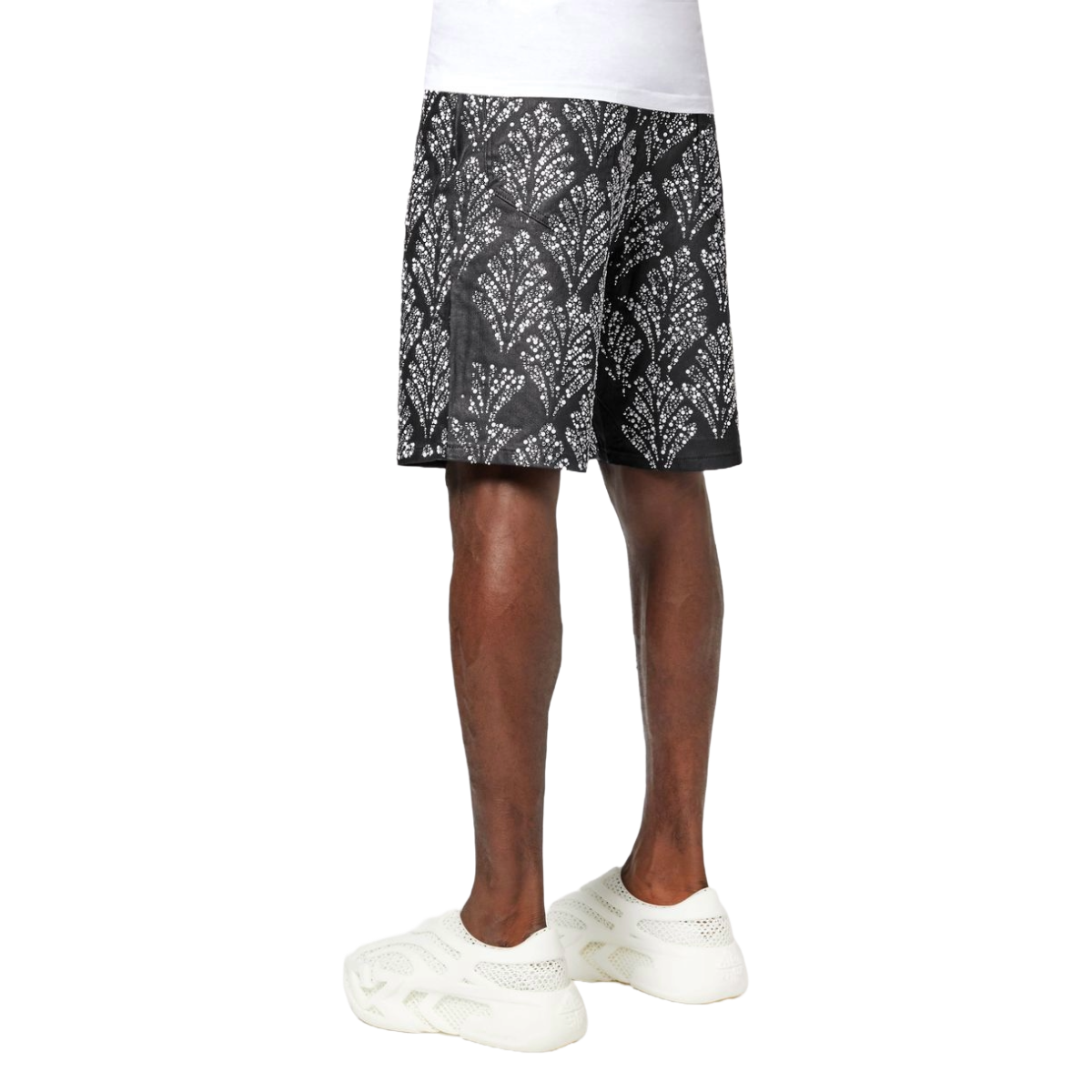 GUAPI OBSIDIAN BLACK EMBELLISHED DENIM SHORTS