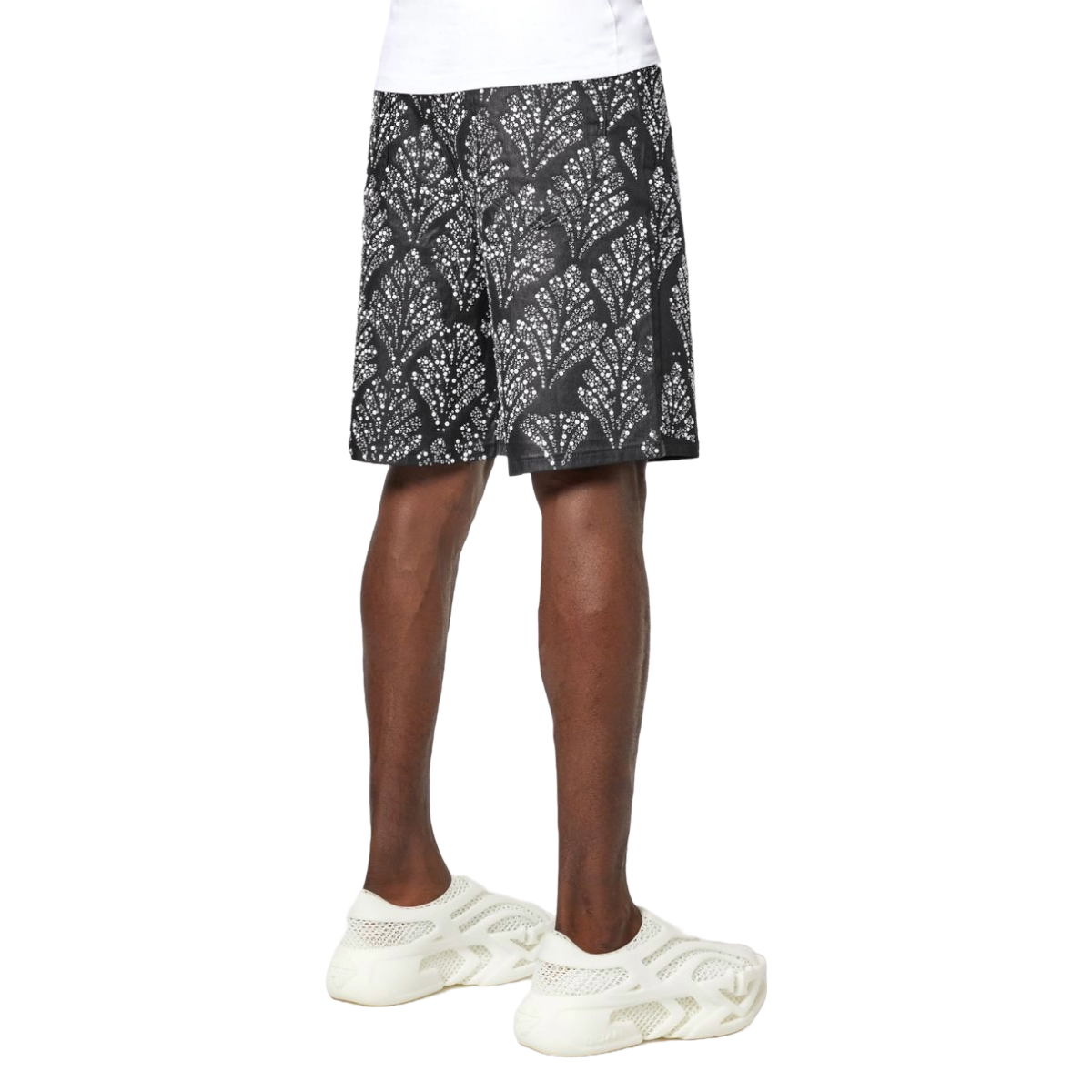 GUAPI OBSIDIAN BLACK EMBELLISHED DENIM SHORTS