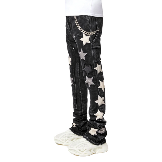 GUAPI OBSIDIAN BLACK VINTAGE STARS DENIM
