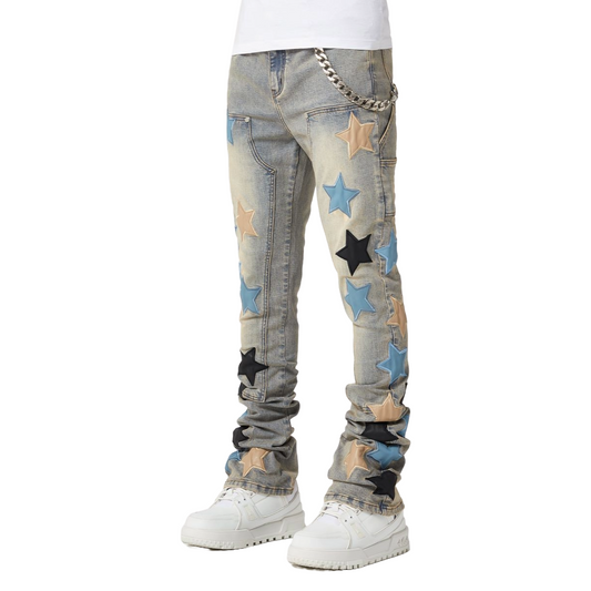 GUAPI POWDER BLUE VINTAGE STARS DENIM