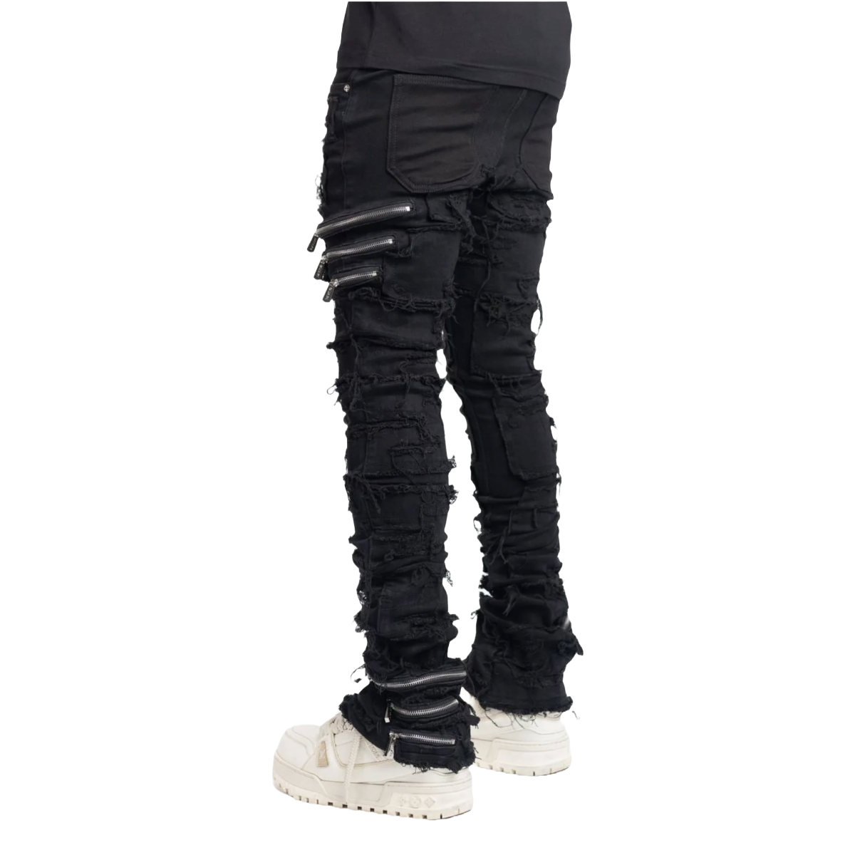 GUAPI OBSIDIAN BLACK DISTRESSED DENIM