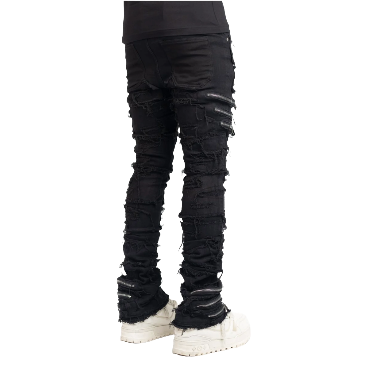 GUAPI OBSIDIAN BLACK DISTRESSED DENIM