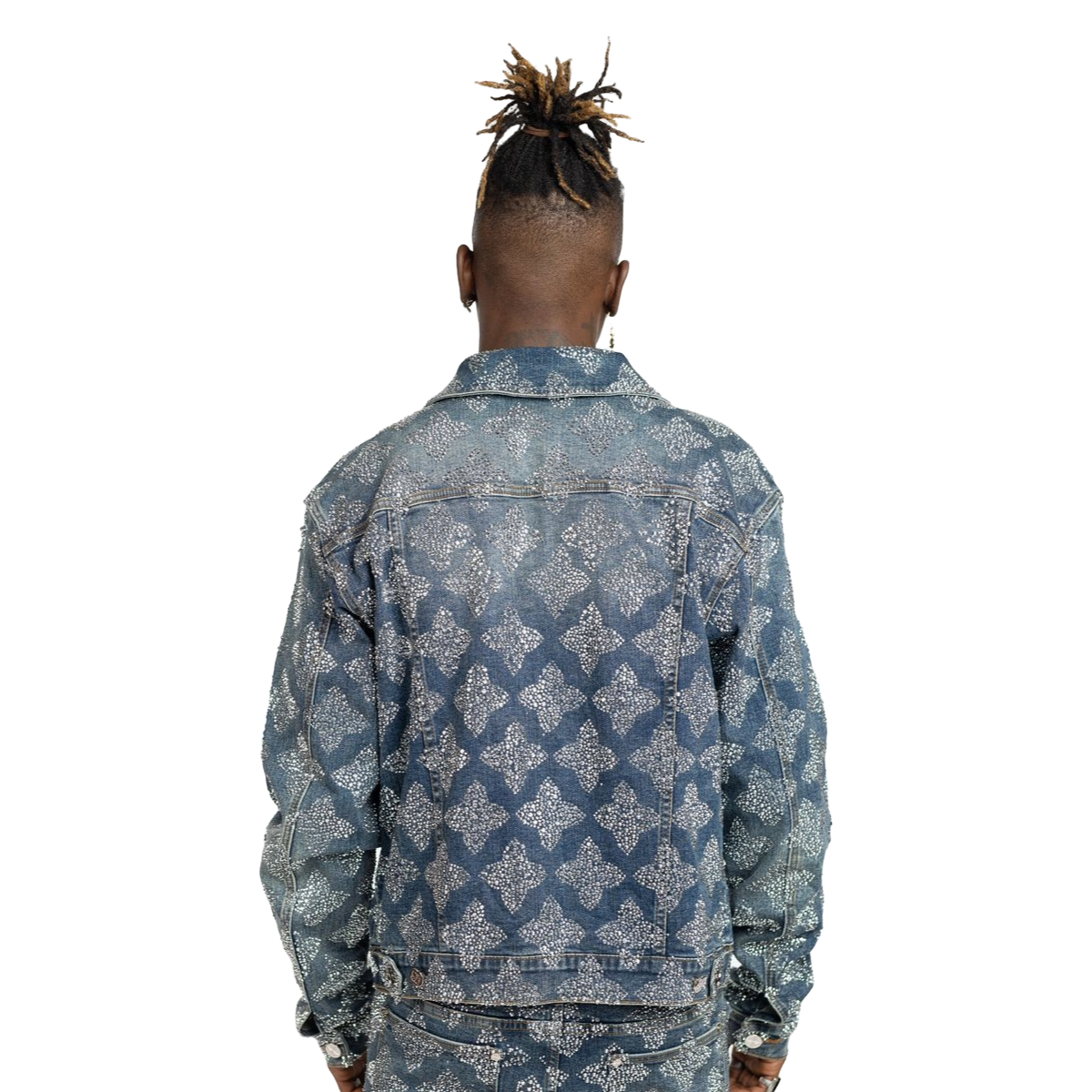 GUAPI VINTAGE BLUE EMBELLISHED DENIM JACKET