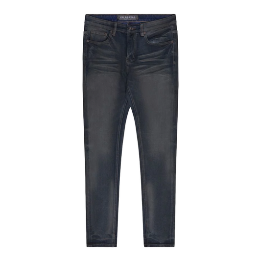 VALABASAS "MR.FLEX" DARK DIRTY WASH 4 WAY STRETCH SKINNY JEAN