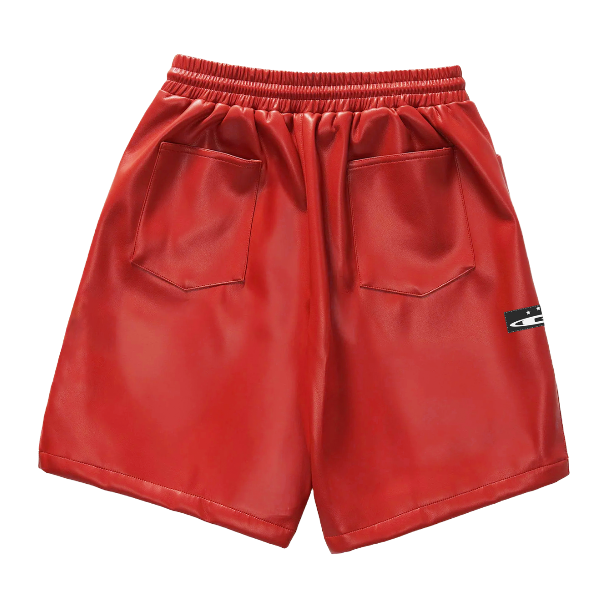 GALA STAMP LEATHER SHORTS - RED
