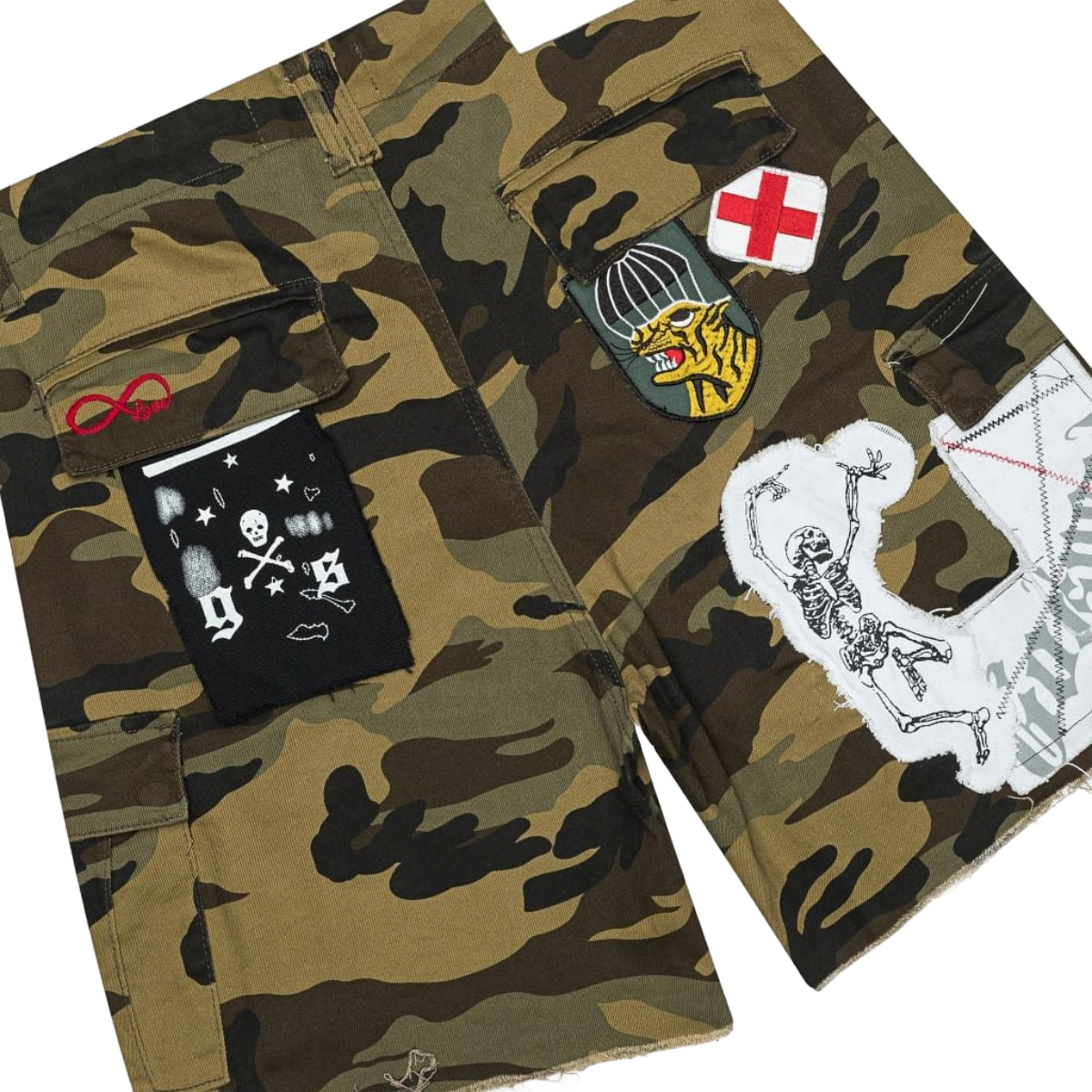 GODSPEED PATCHWORK CARGO SHORTS