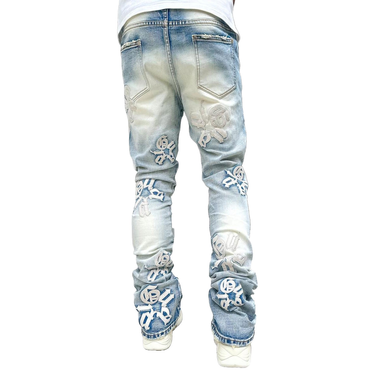 GUAPI POWDER BLUE LOGOS STACKED DENIM