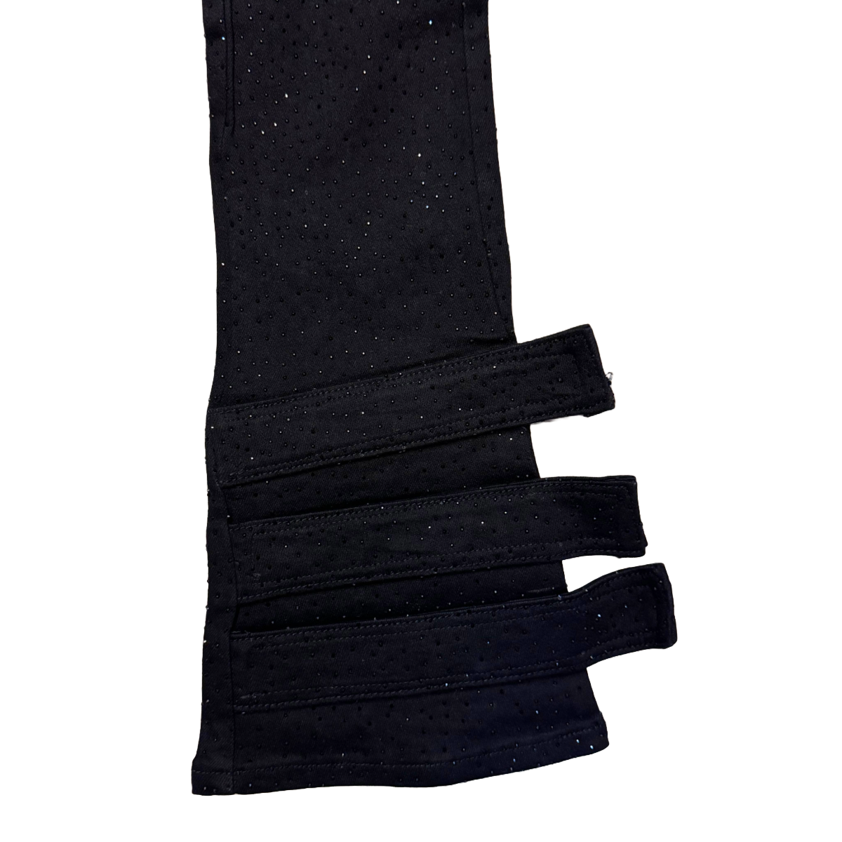 GUAPI OBSIDIAN BLACK CRYSTAL STACKED DENIM