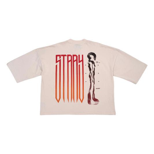 STRAY CROP FIT TEE - BONE ST1371
