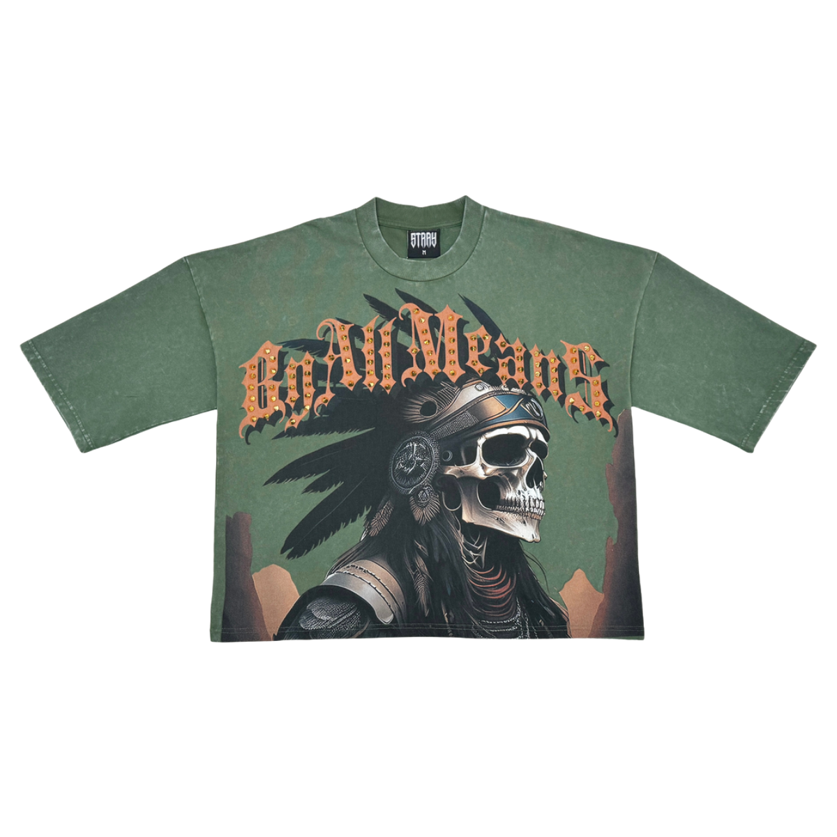 STRAY CROP FIT TEE - GREEN ST1365