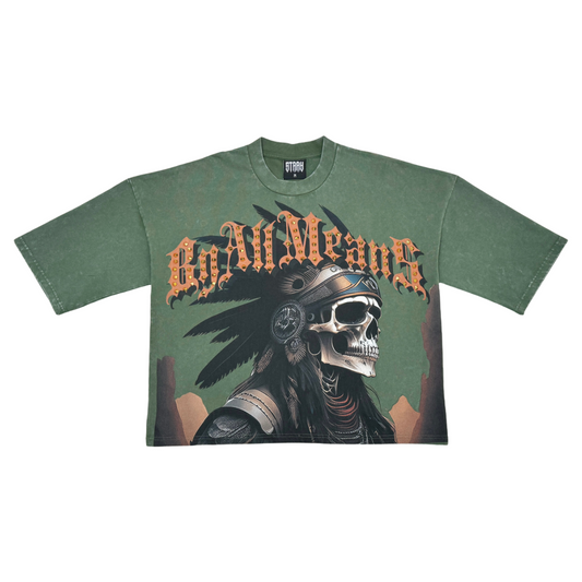 STRAY CROP FIT TEE - GREEN ST1365