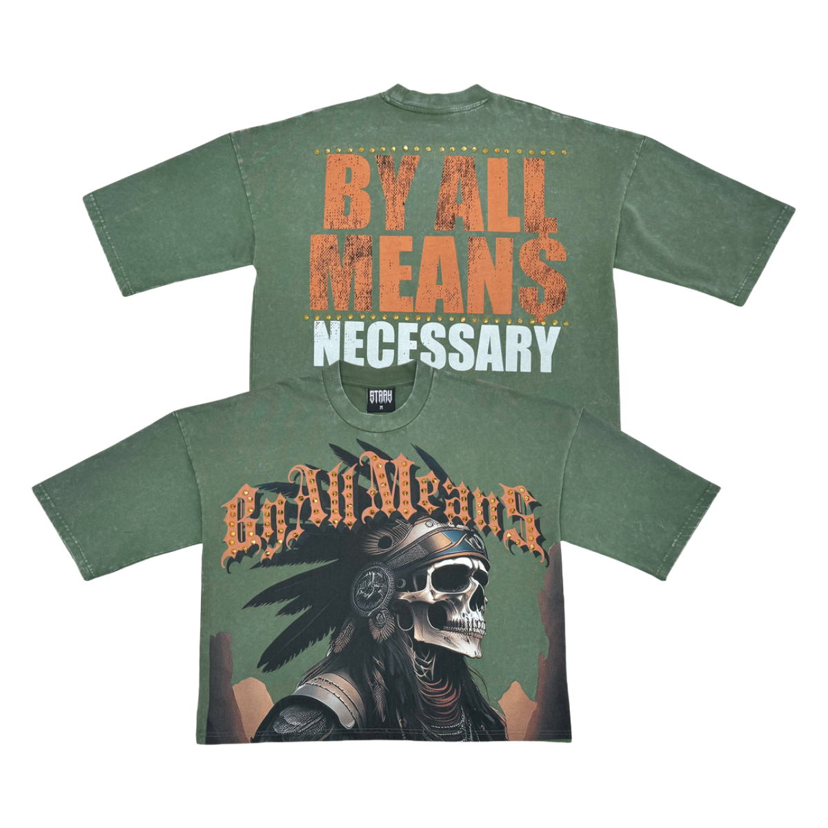 STRAY CROP FIT TEE - GREEN ST1365