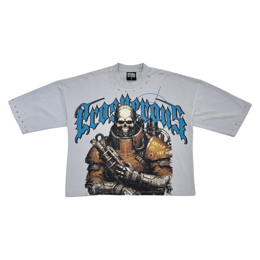 STRAY CROP FIT TEE - GREY ST1372