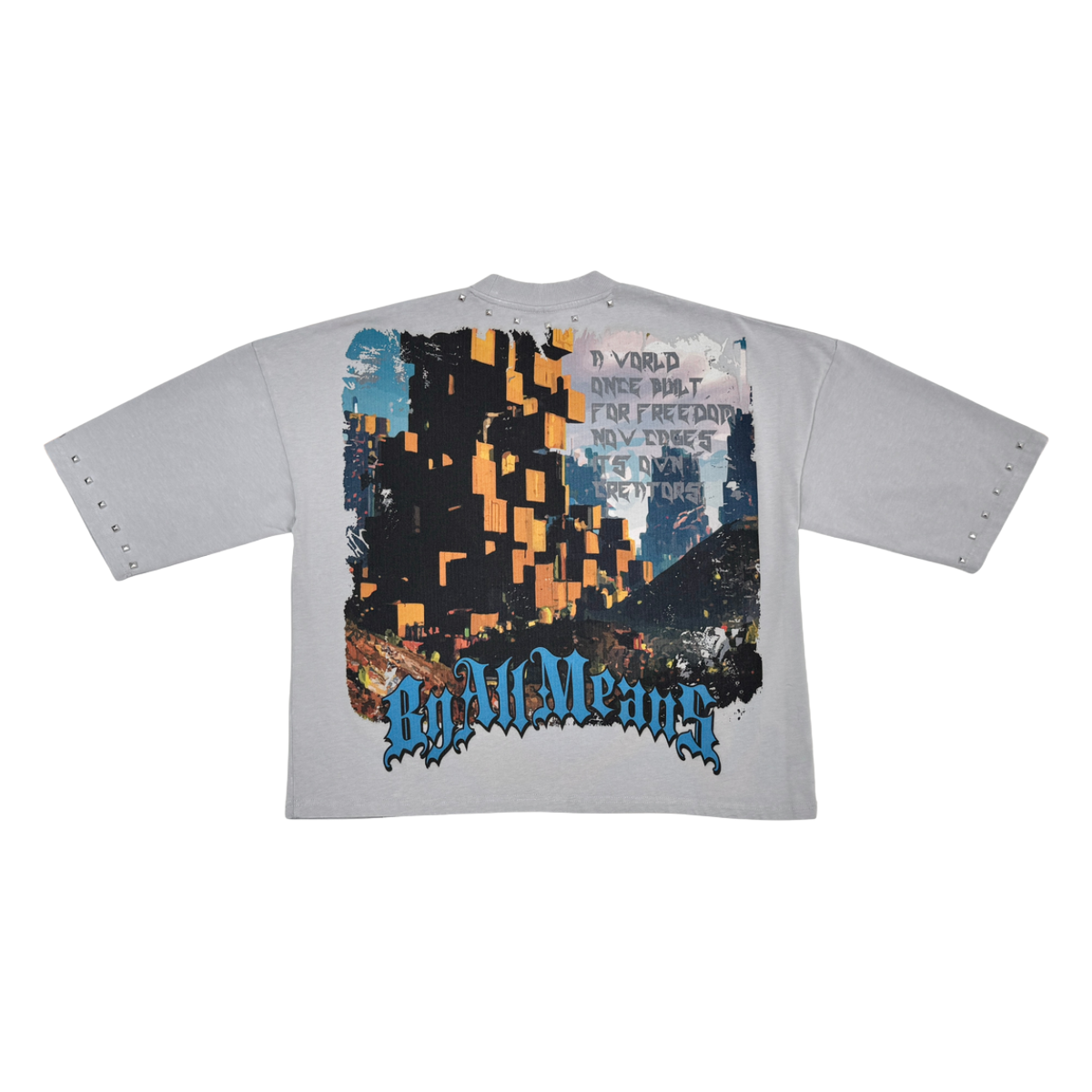 STRAY CROP FIT TEE - GREY ST1372