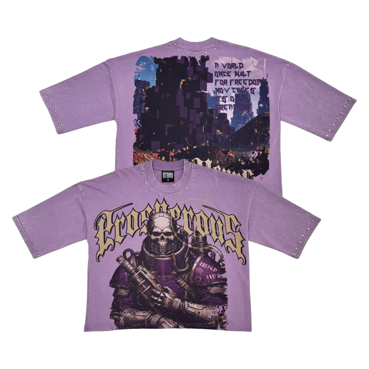 STRAY CROP FIT TEE - PURPLE ST1372
