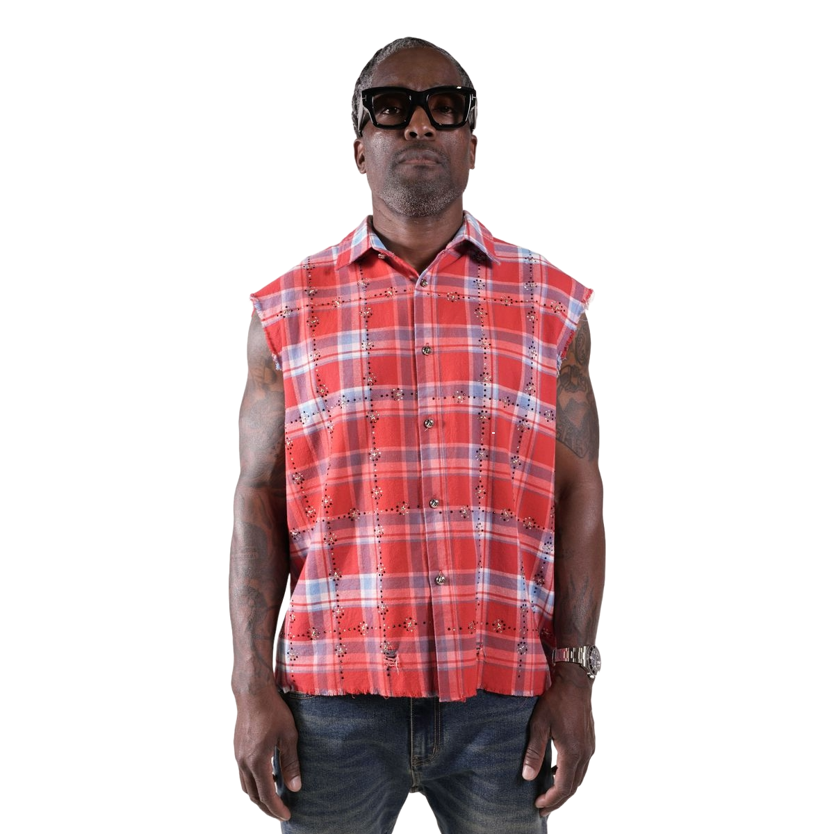 PM RHINESTONE FLANNEL - RED