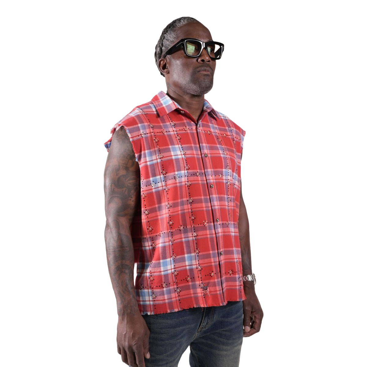 PM RHINESTONE FLANNEL - RED
