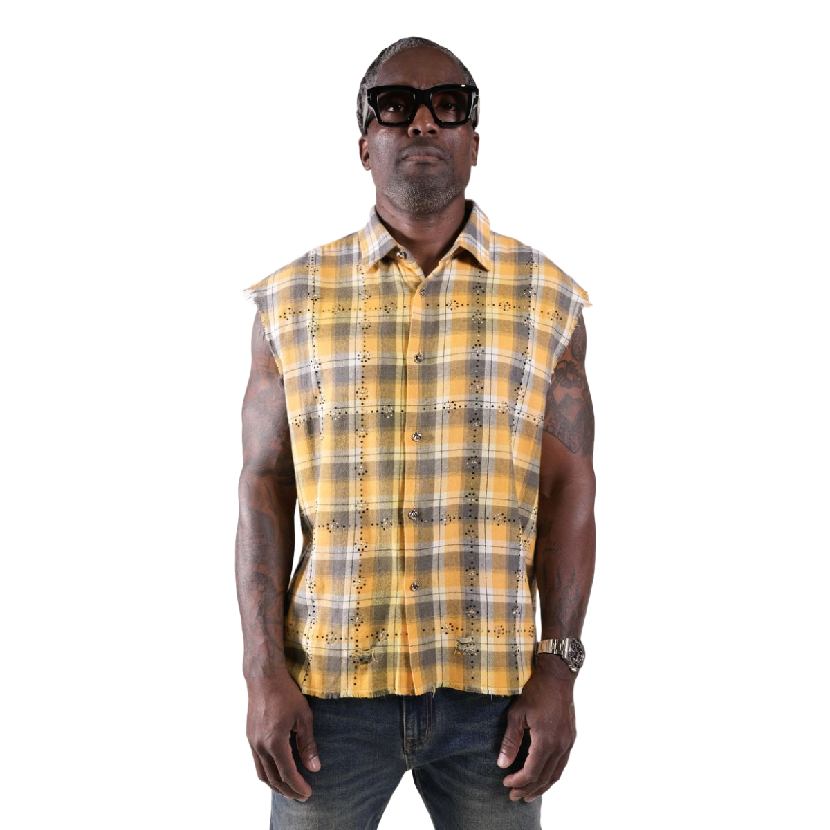 PM RHINESTONE FLANNEL - YELLOW