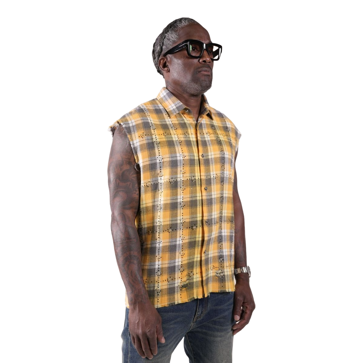 PM RHINESTONE FLANNEL - YELLOW