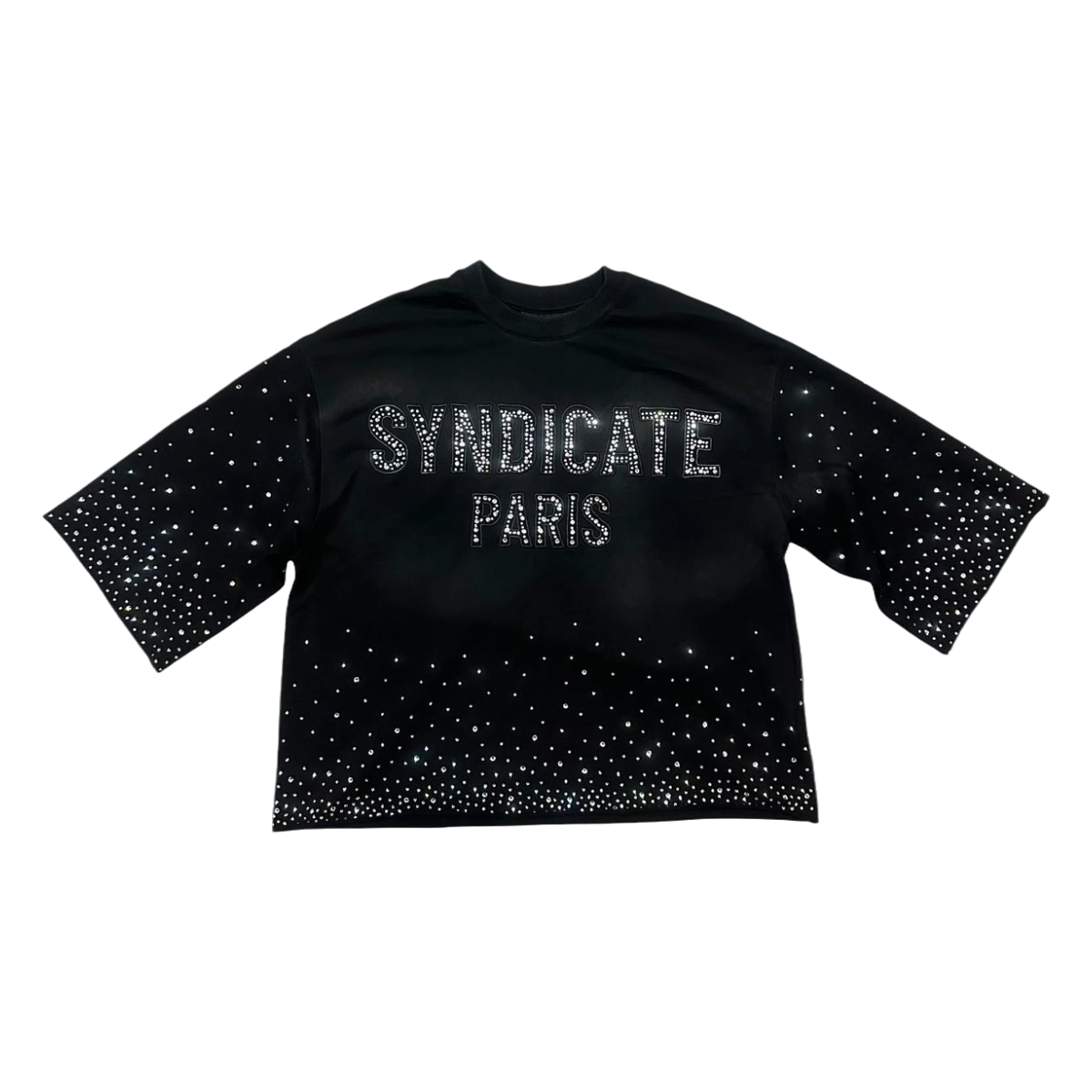 SYNDICATE 'PARIS' BLACK CROP TEE