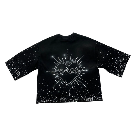 SYNDICATE 'PARIS' BLACK CROP TEE