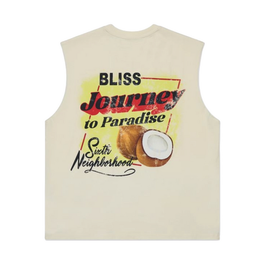 6TH "MUSCLE" SLEEVELESS TEE - CREAM