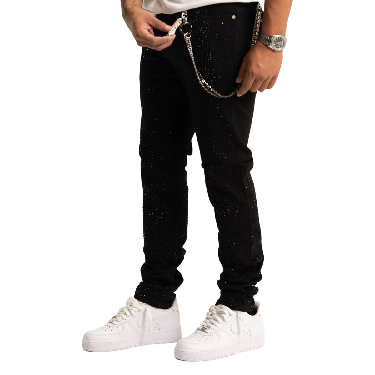 RVR 'CRISTAL' ST-01 JET BLACK DENIM
