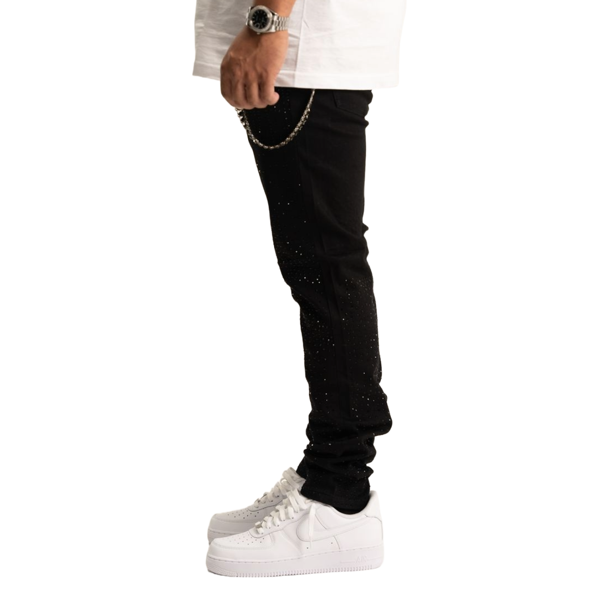 RVR 'CRISTAL' ST-01 JET BLACK DENIM