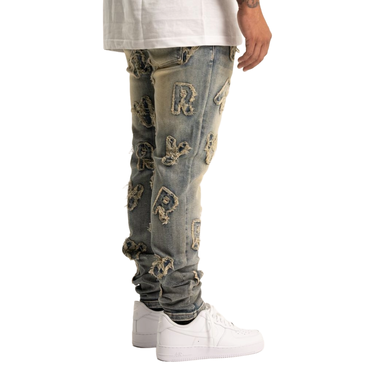 RVR 'PATCHES' ML-04 BLUE WASH SKINNY DENIM